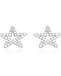 Aros de Plata Esterlina 925 Estrella Circon