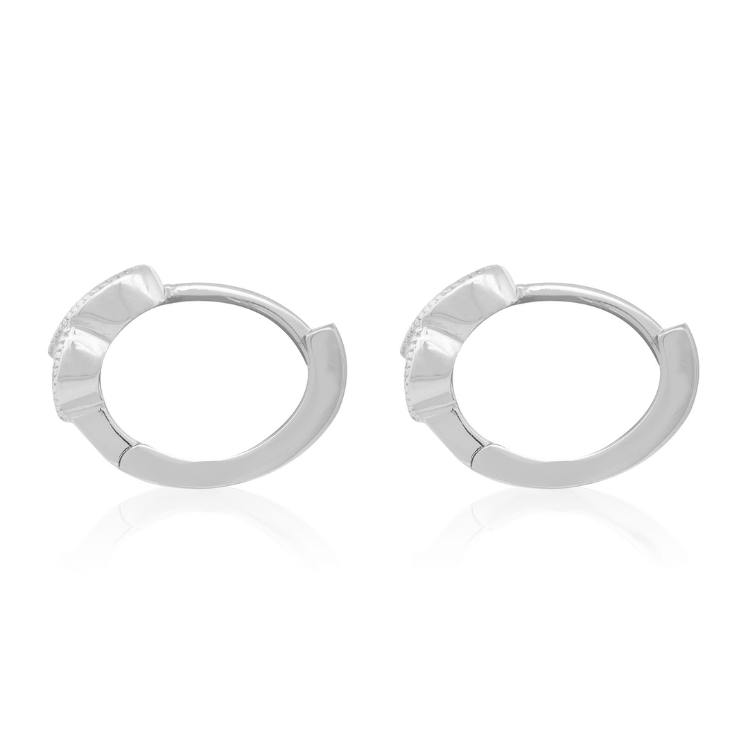 Aros de Plata Esterlina 925 Corazon Doble Circon 2