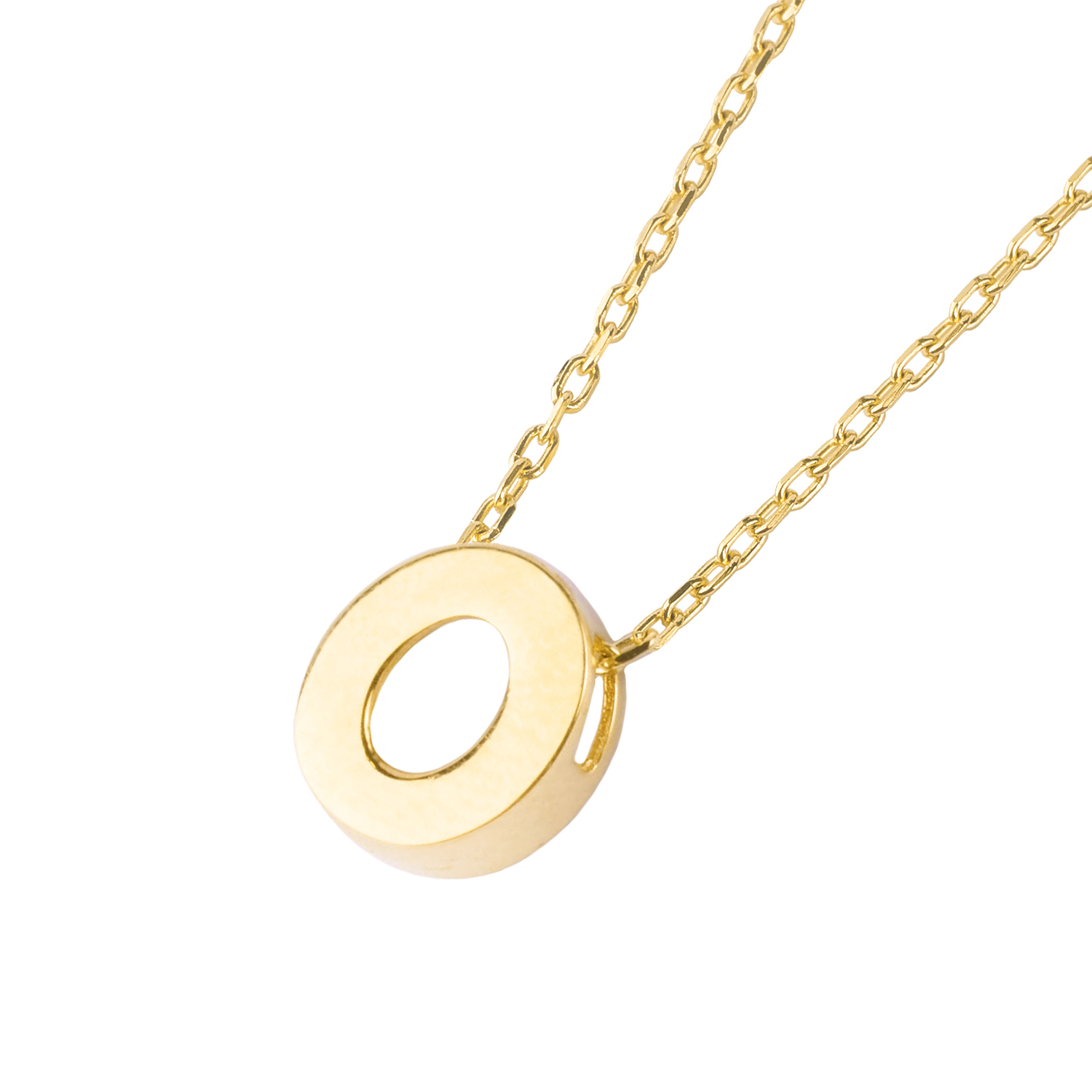 Collar de Oro 18kt Letra O 1