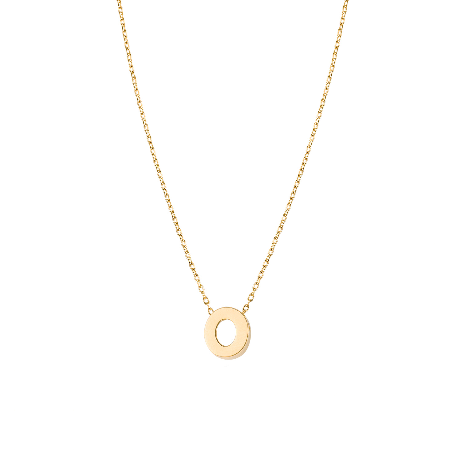 Collar de Oro 18kt Letra O 2