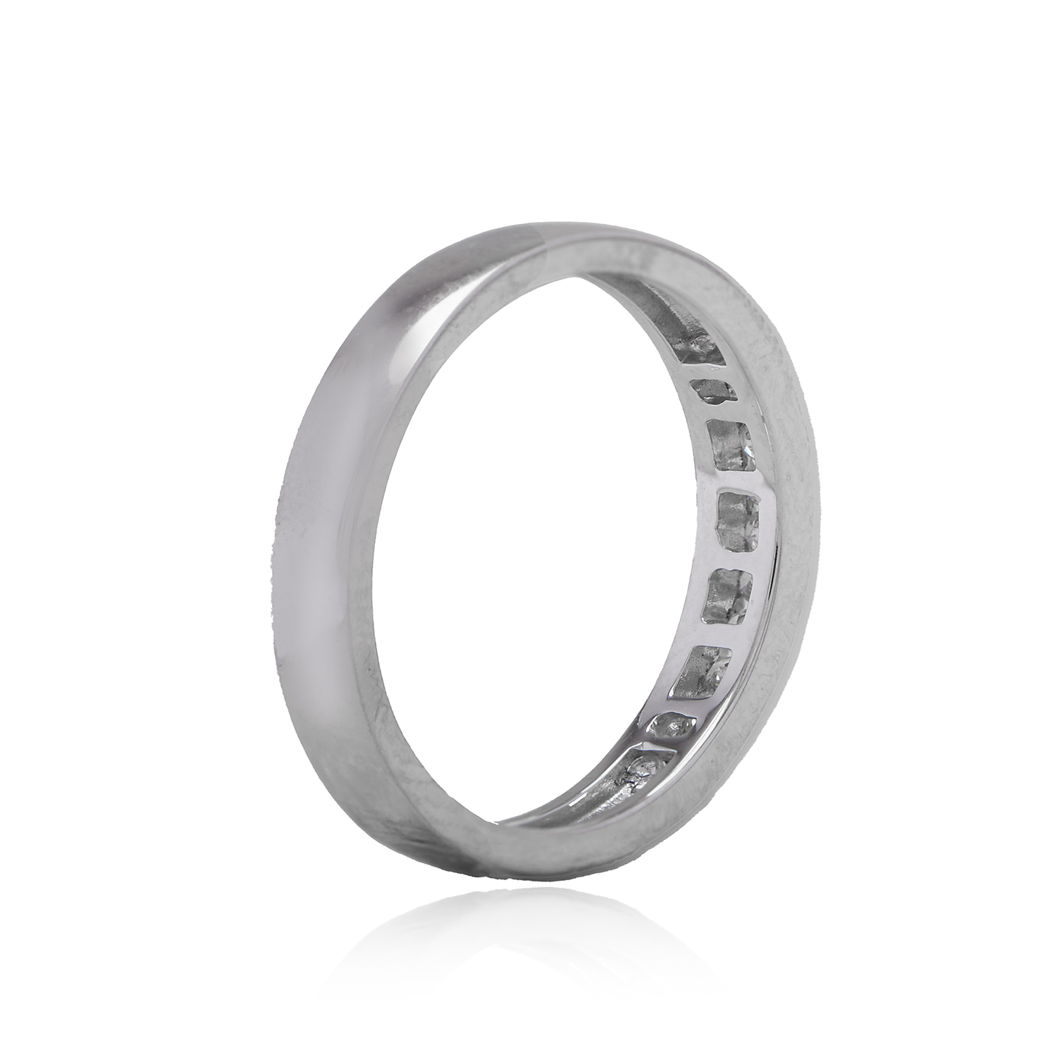 Anillo de Oro 18kt con Diamantes de Riel 11 Pts Corte Brillante SI/H 3