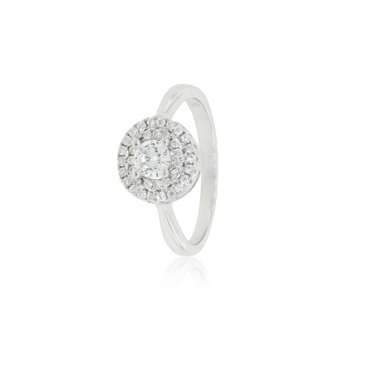 Anillo de Plata Esterlina 925 Doble Riel Circon 3