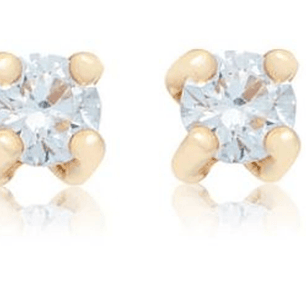 Aros de Diamantes Oro 18 Kt. Modelo Solitario 22 Puntos