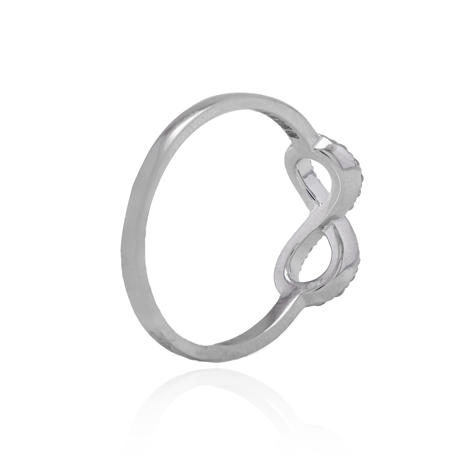 Anillo Oro Blanco 18kt Infinito Diamantes de 11 Pts SI/H 2