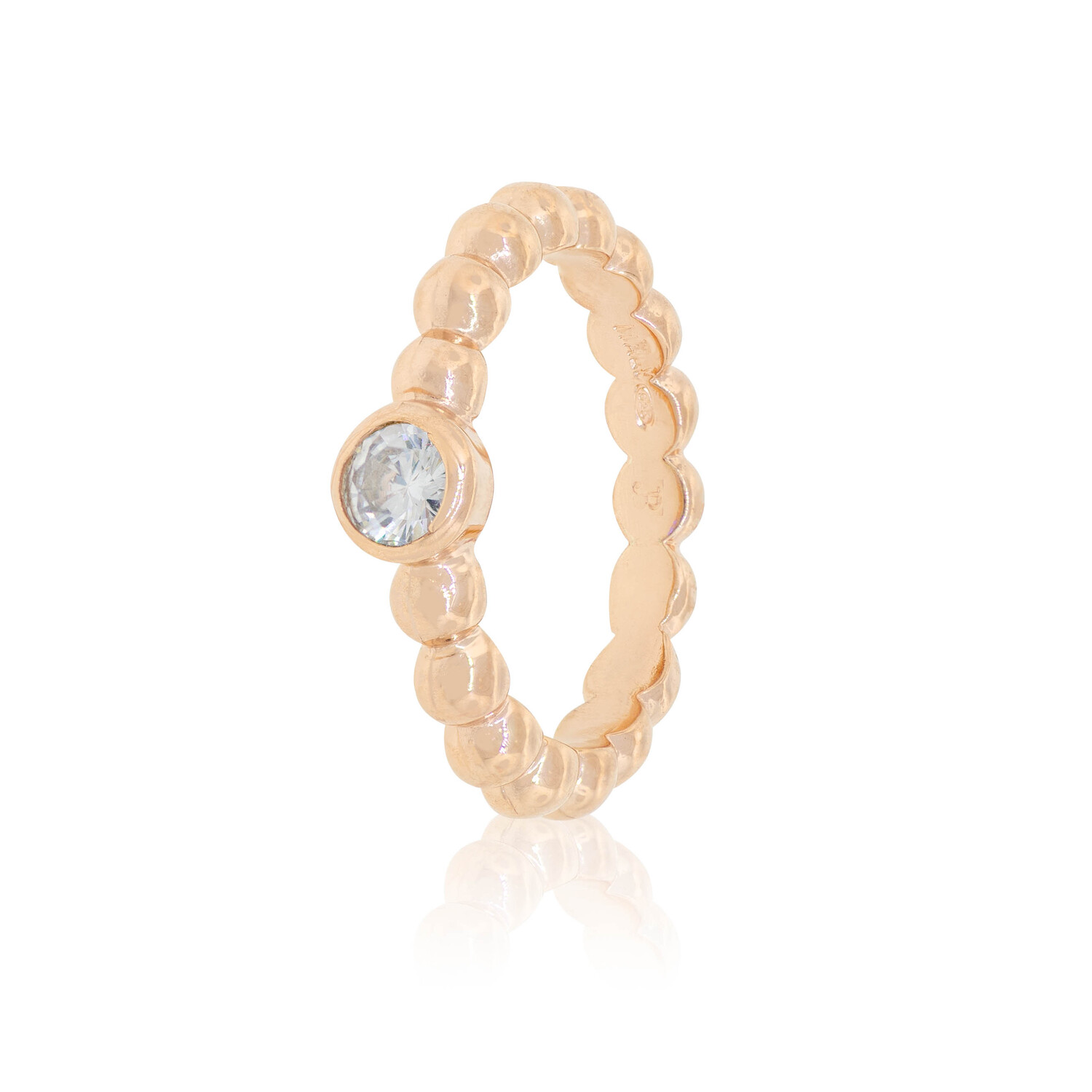 Anillo de Plata Esterlina 925 Pelotitas Circon Rose 1
