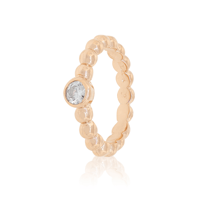 Anillo de Plata Esterlina 925 Pelotitas Circon Rose 1