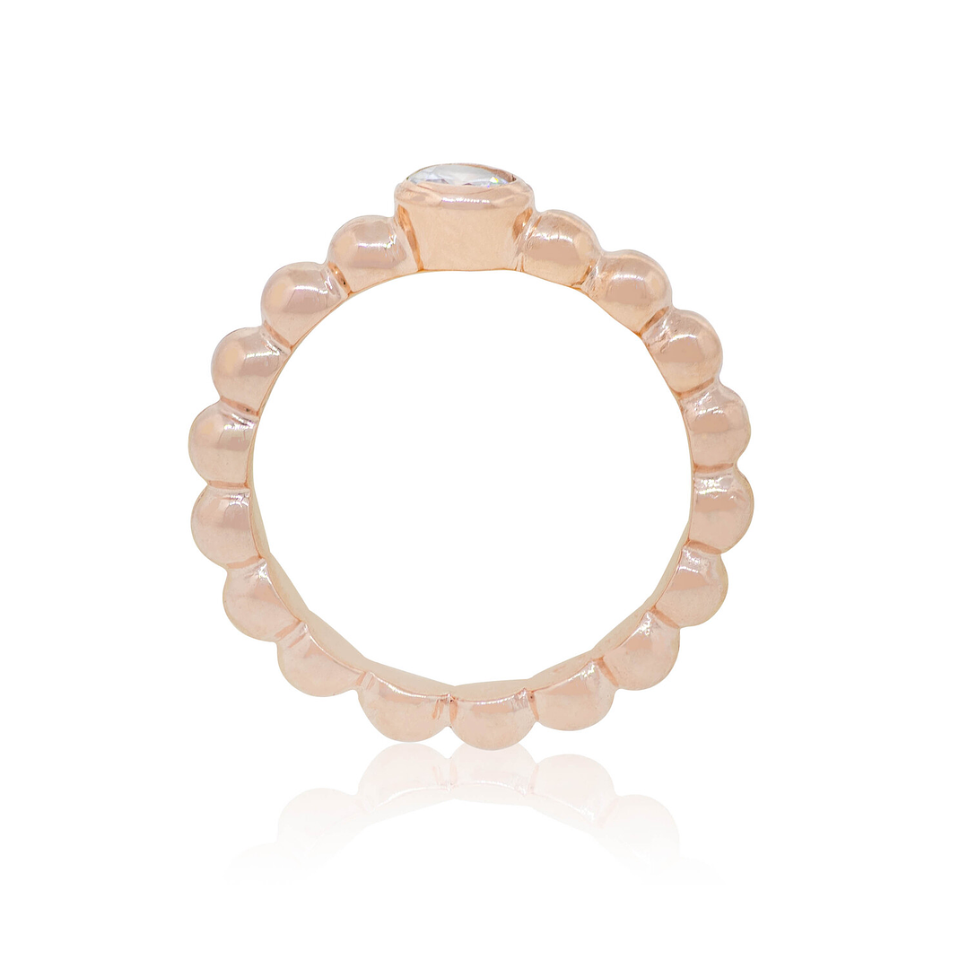 Anillo de Plata Esterlina 925 Pelotitas Circon Rose 2