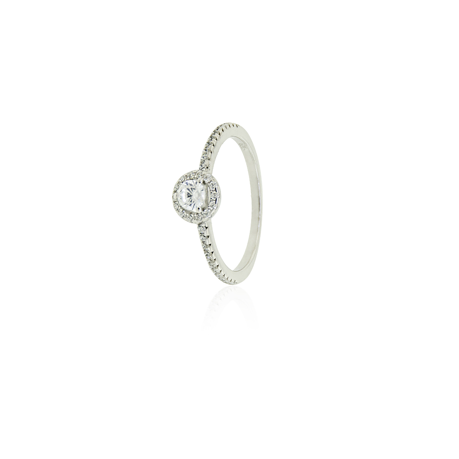 Anillo de Plata Esterlina 925 Solitario Riel Circon 3