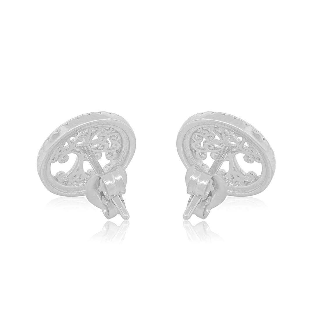 Aros de Plata Esterlina 925 Arbol de la Vida Circon 2