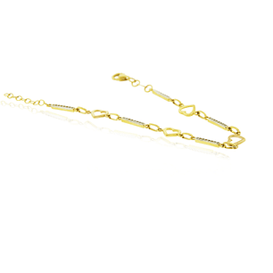 Pulsera de Oro 18kt Barra Circon