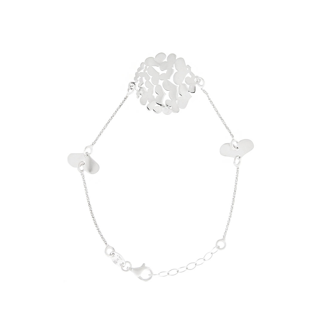 Pulsera de Plata Esterlina 925 Centro Corazones 1