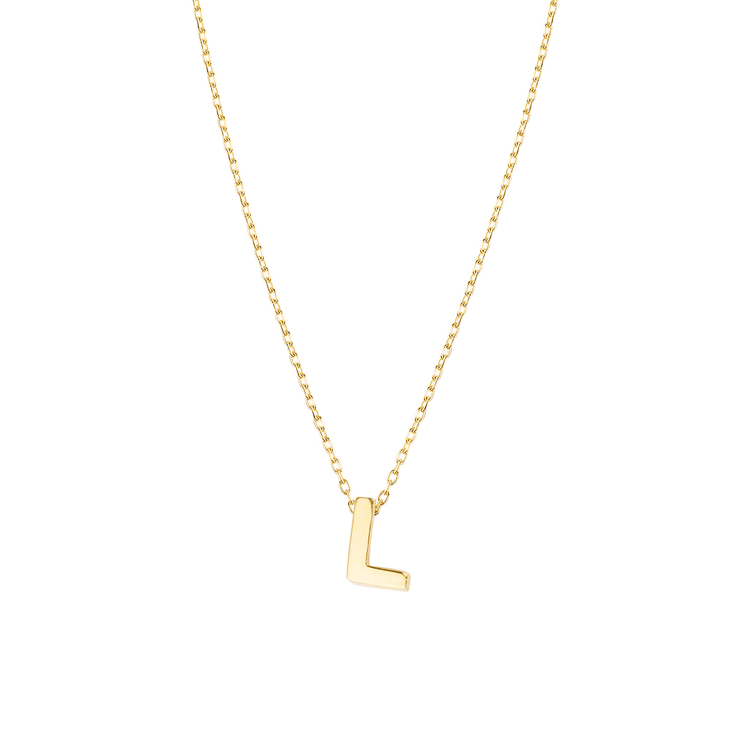 Collar de Oro 18kt Letra L 2