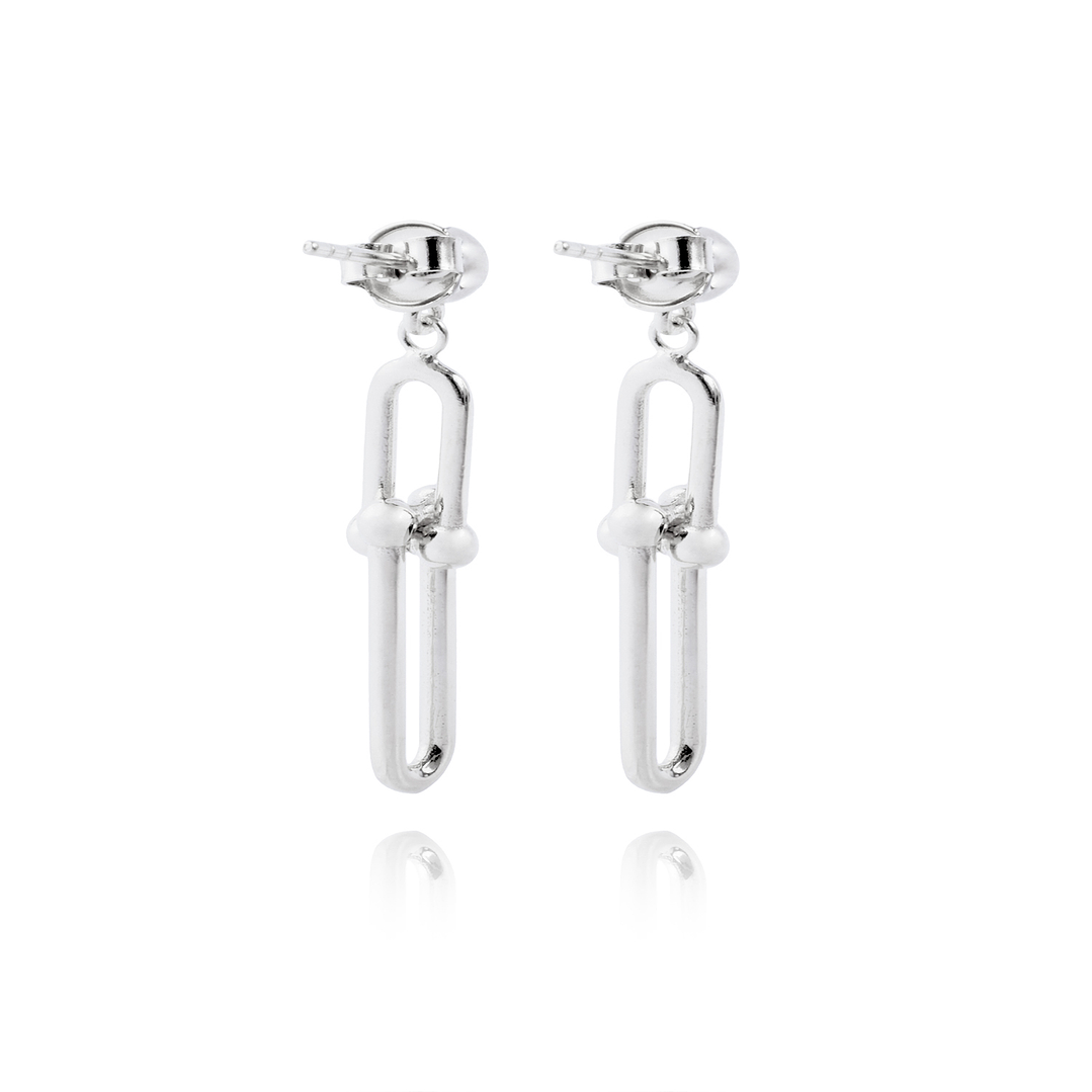 Aros de Plata Esterlina 925 Bolita en Cadena Colgante 2