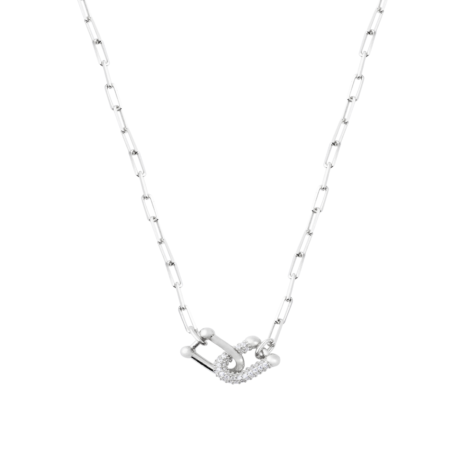 Collar de Plata Esterlina 925 Circon Entrelazado 3