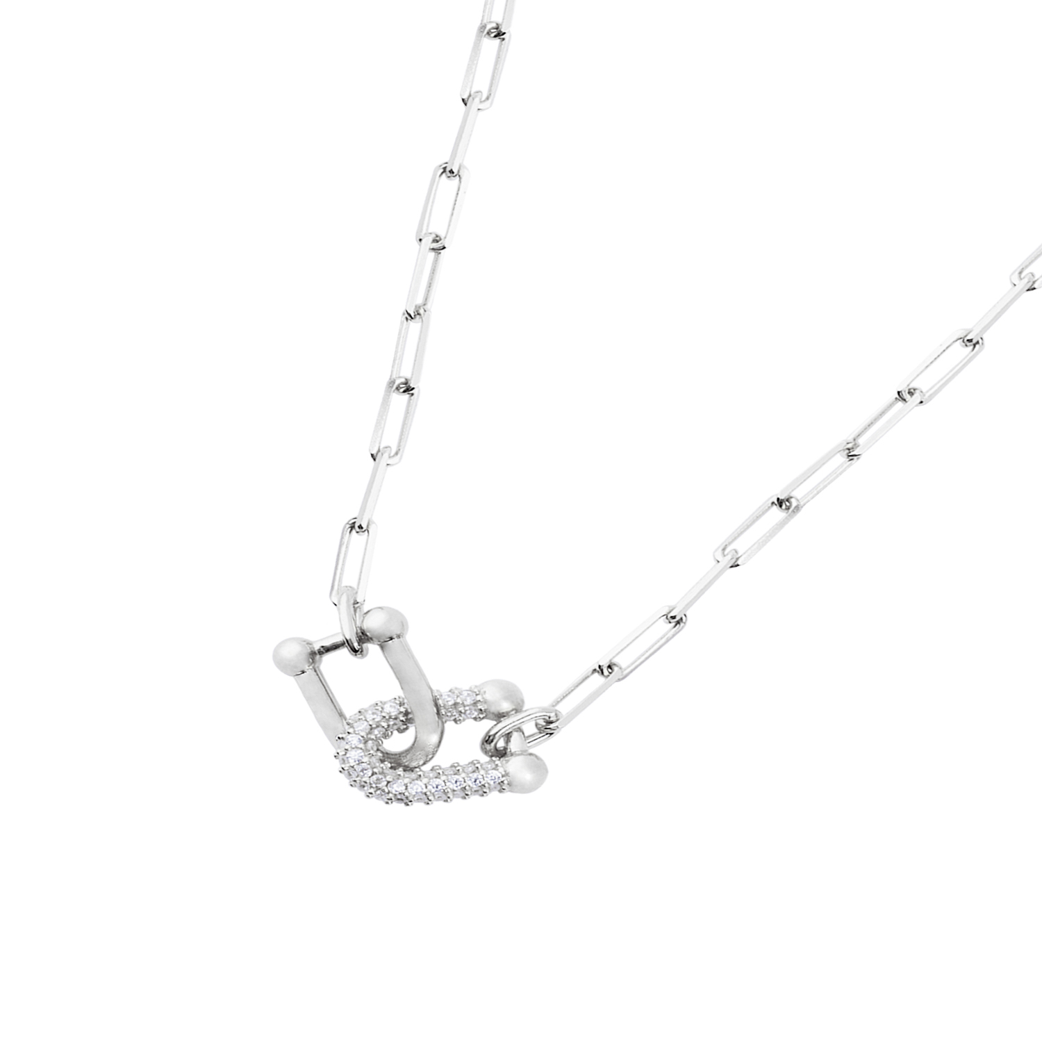 Collar de Plata Esterlina 925 Circon Entrelazado 1