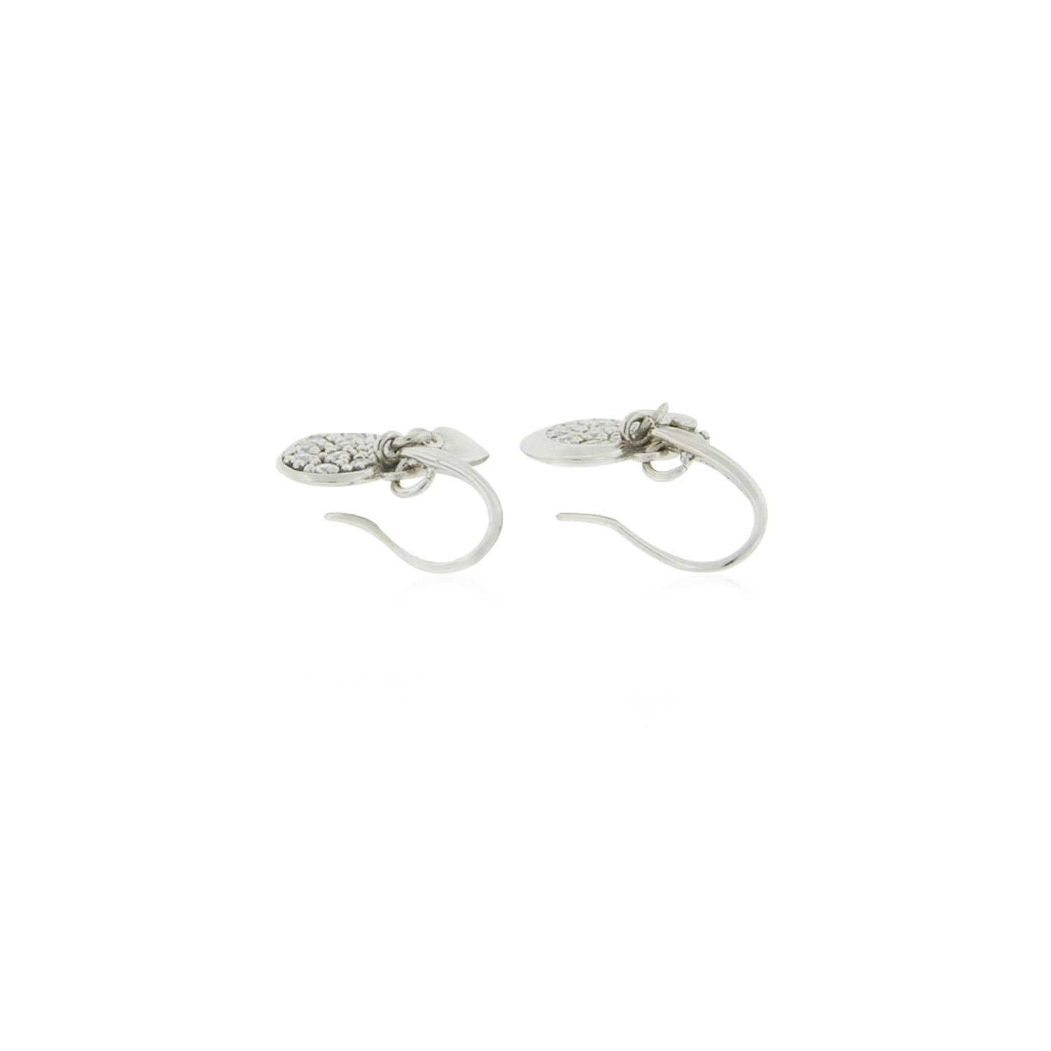 Aros de Plata Esterlina 925 Corazon Circon Largo 2