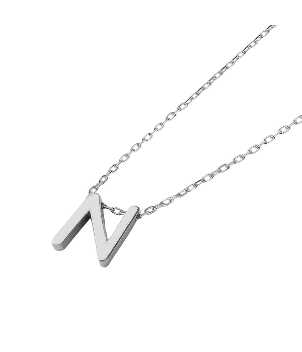 Collar de Plata Esterlina 925 Letra N