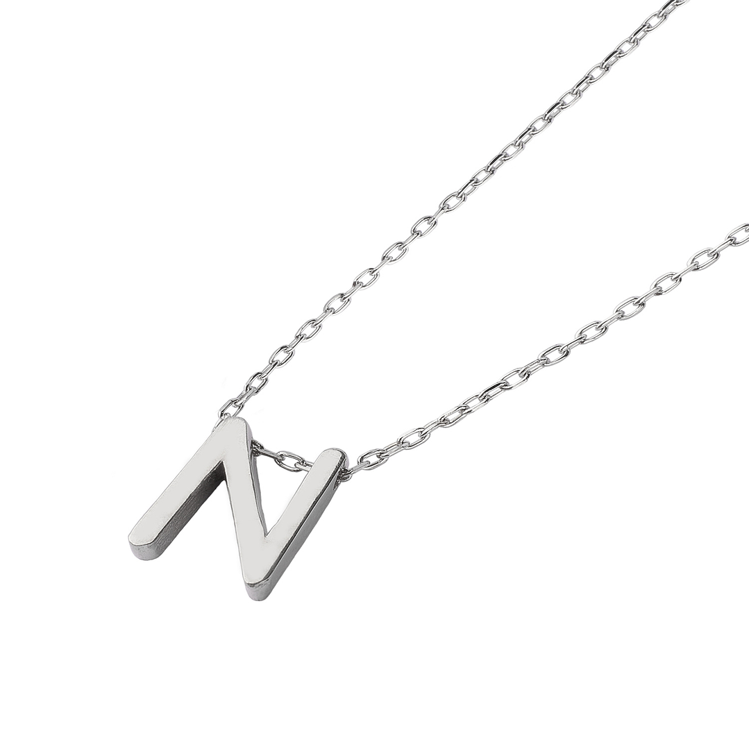 Collar de Plata Esterlina 925 Letra N 1