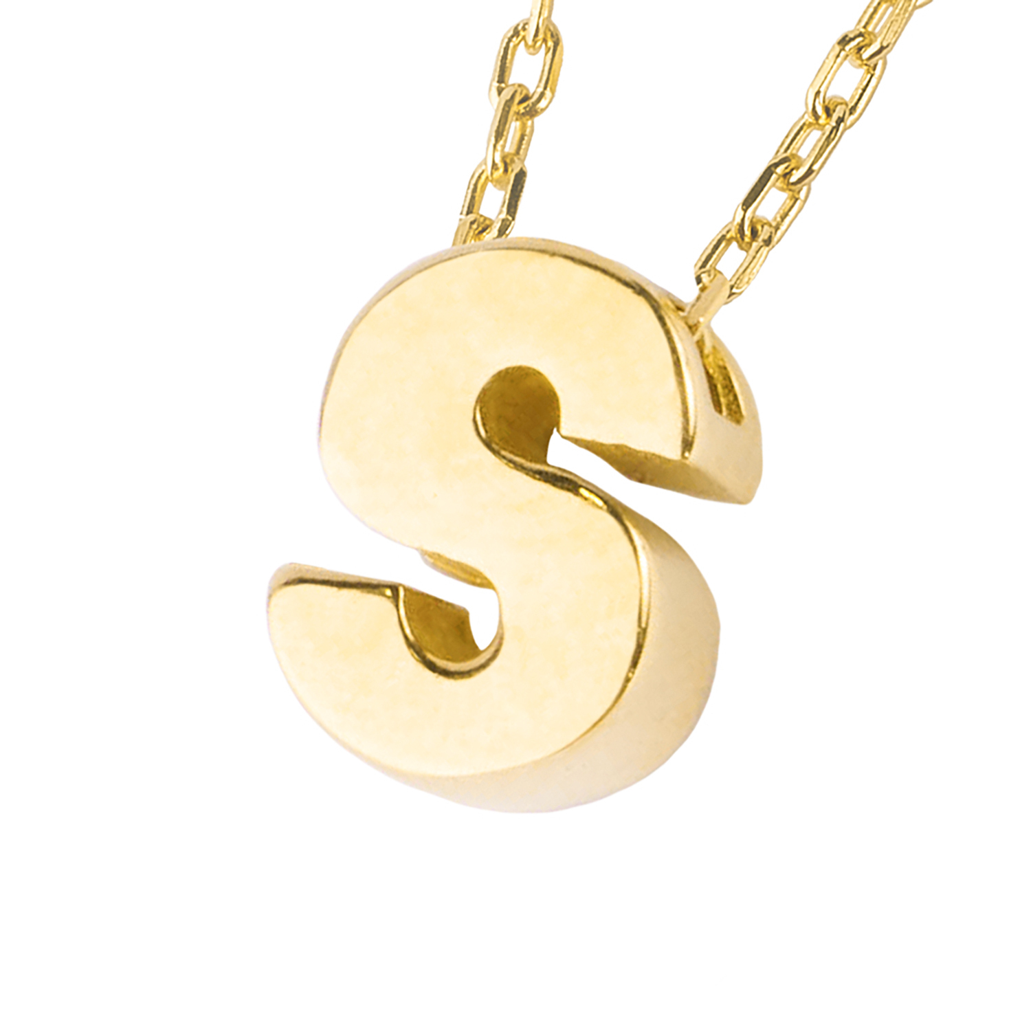 Collar de Oro 18kt Letra S 3