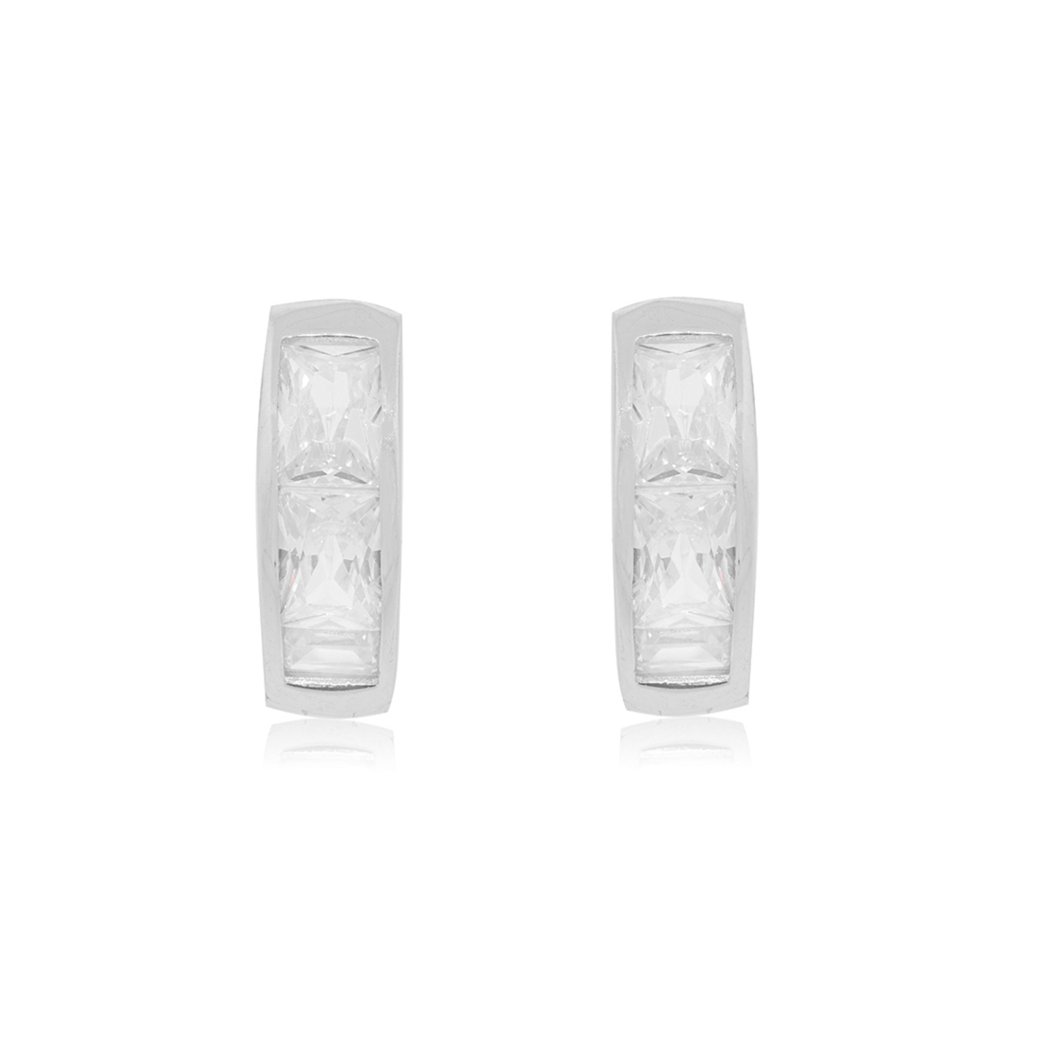 Aros de Plata Esterlina 925 Argollas Circon Riel 1