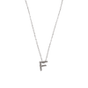 Collar de Plata Esterlina 925 Letra F Circon