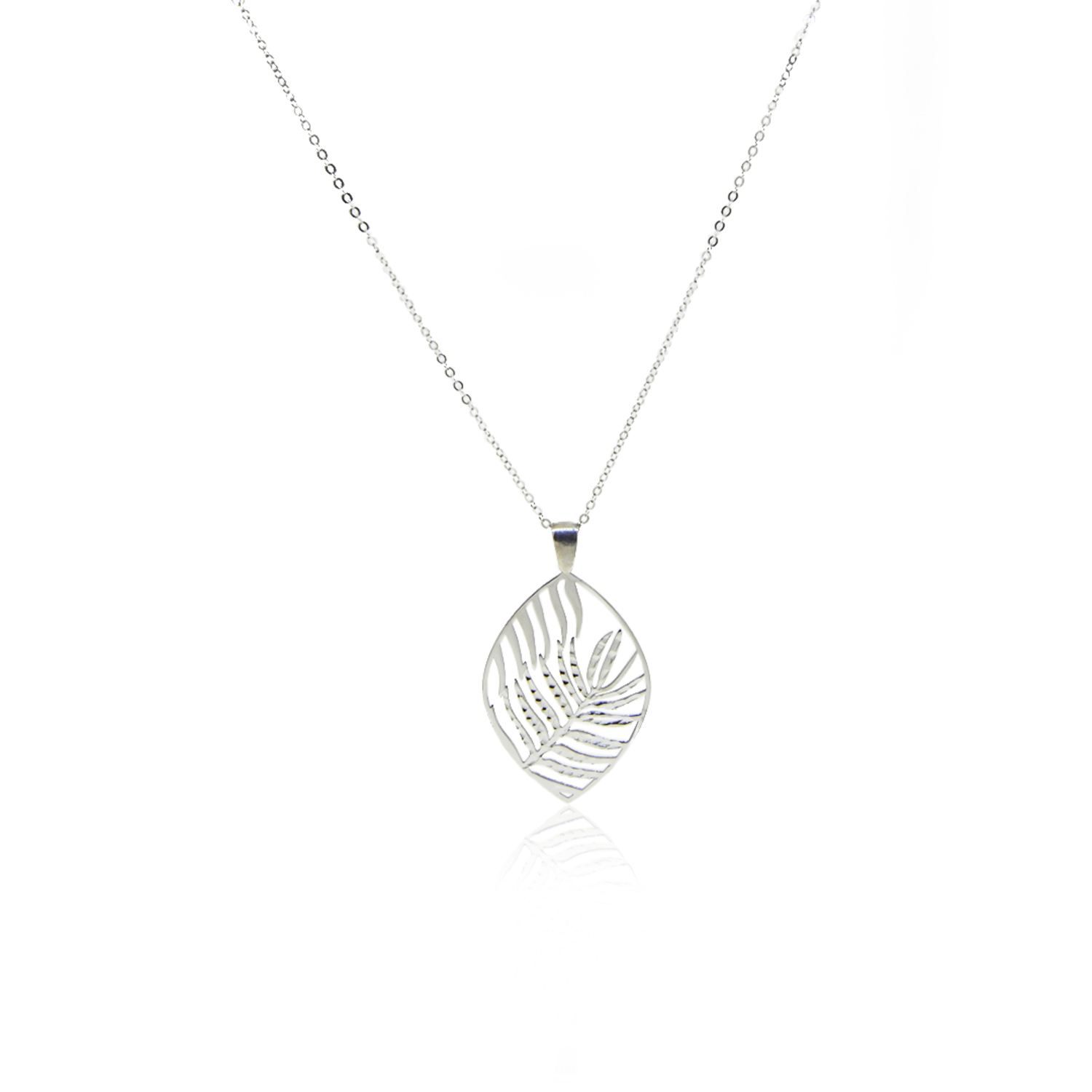 Collar de Plata Esterlina 925 Hoja Filigrama 1