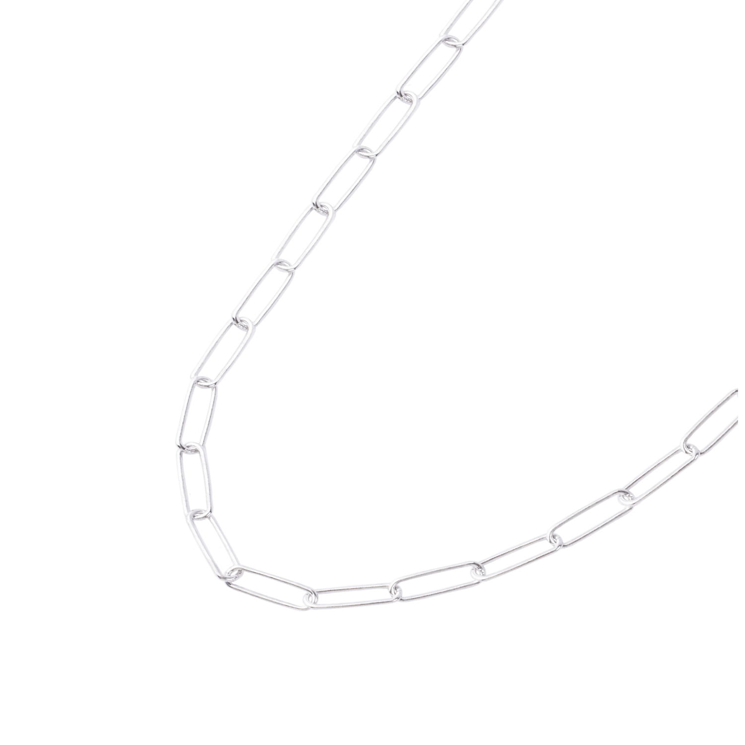 Cadena de Plata Esterlina 925 Eslabon Plano 38 1