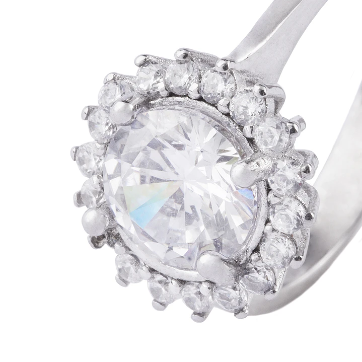 Anillo de Plata Esterlina 925 Girasol Circon 2