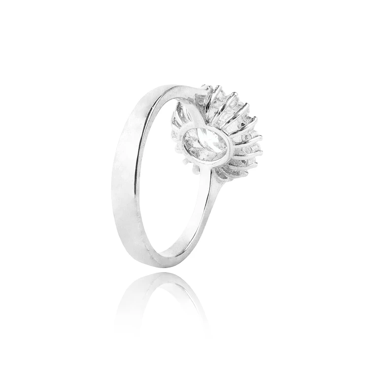 Anillo de Plata Esterlina 925 Girasol Circon 3