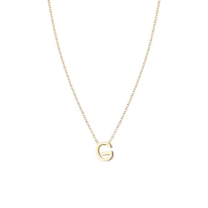 Collar de Plata Esterlina 925 Letra G Revestido en Oro 18kt 2