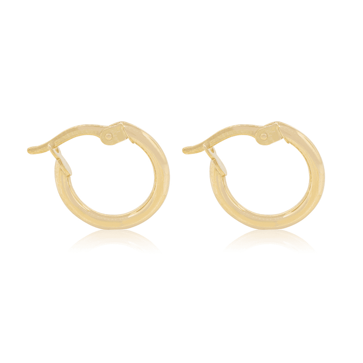 Aros de Oro 18kt Argollas Tipo Pequeña 10MM 2