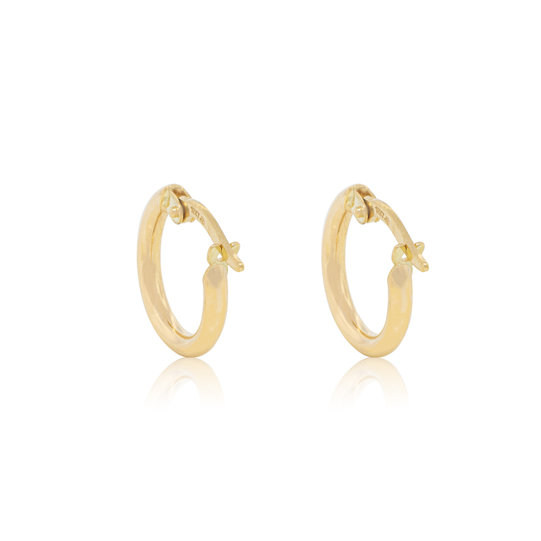 Aros de Oro 18kt Argollas Tipo Pequeña 10MM 3