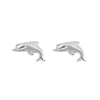 Aros de Plata Esterlina 925 Delfin Satinado