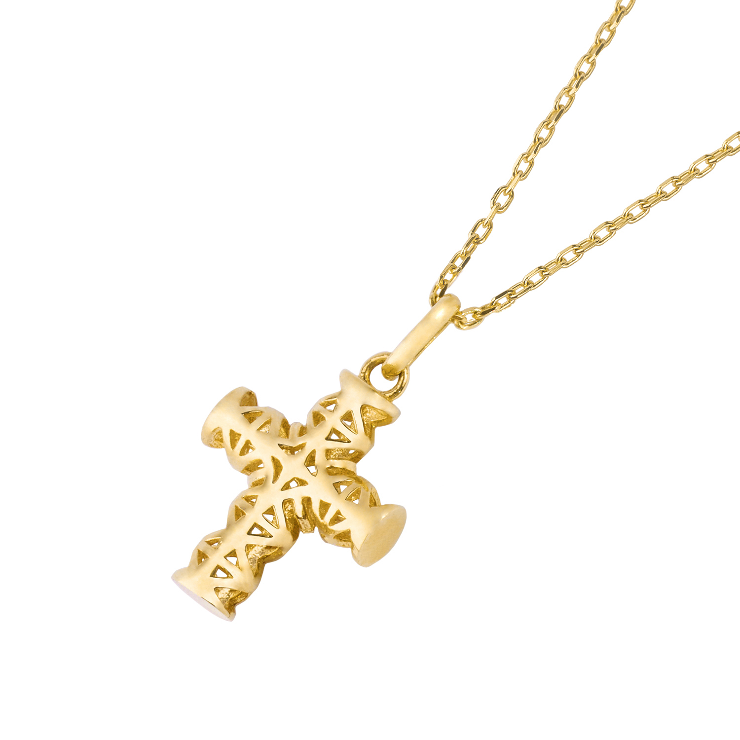 Collar de Oro 18kt Cruz Labrada 1