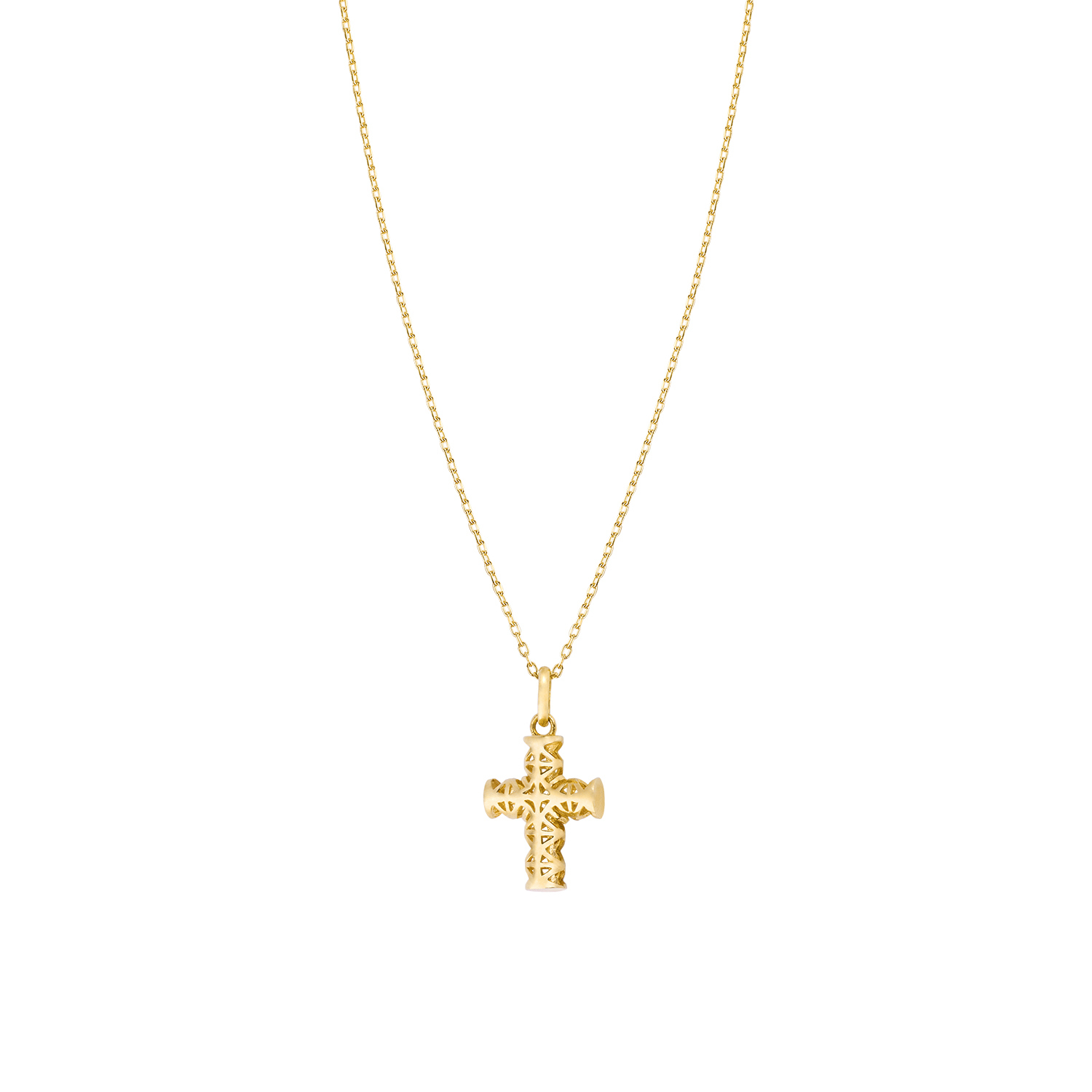 Collar de Oro 18kt Cruz Labrada 2