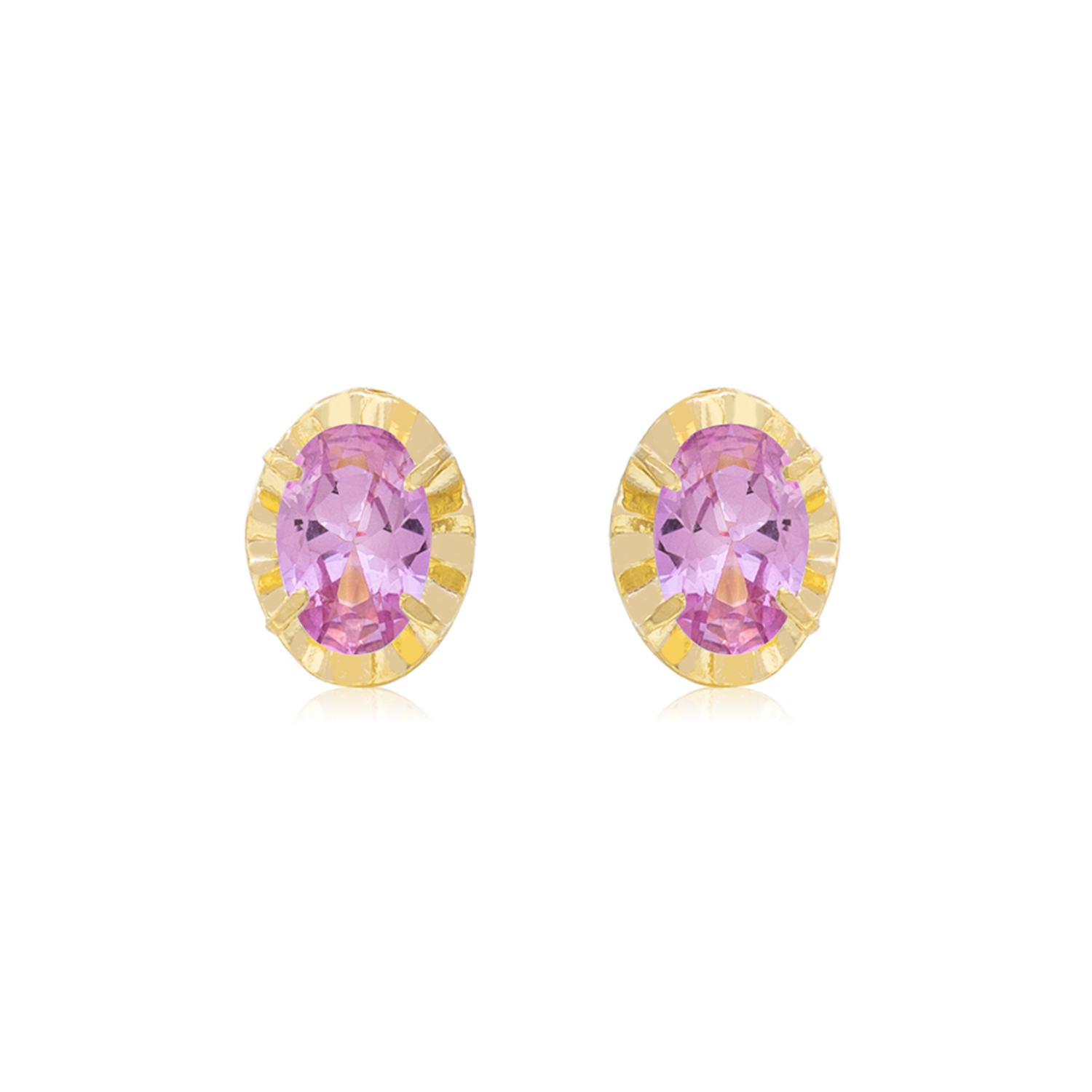 Aros de Oro 18kt Ovalado Rosa de Francia 3x5 1
