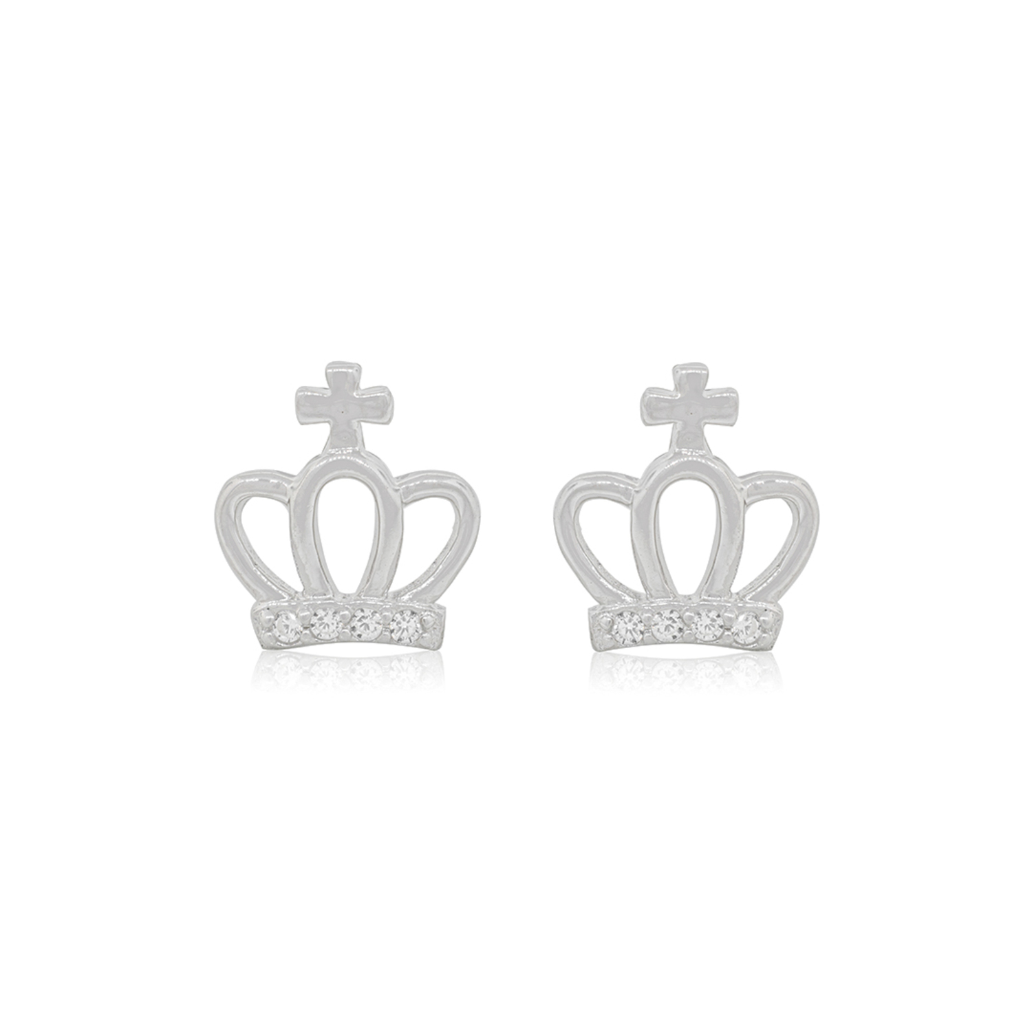 Aros de Plata Esterlina 925 Corona Cruz 1