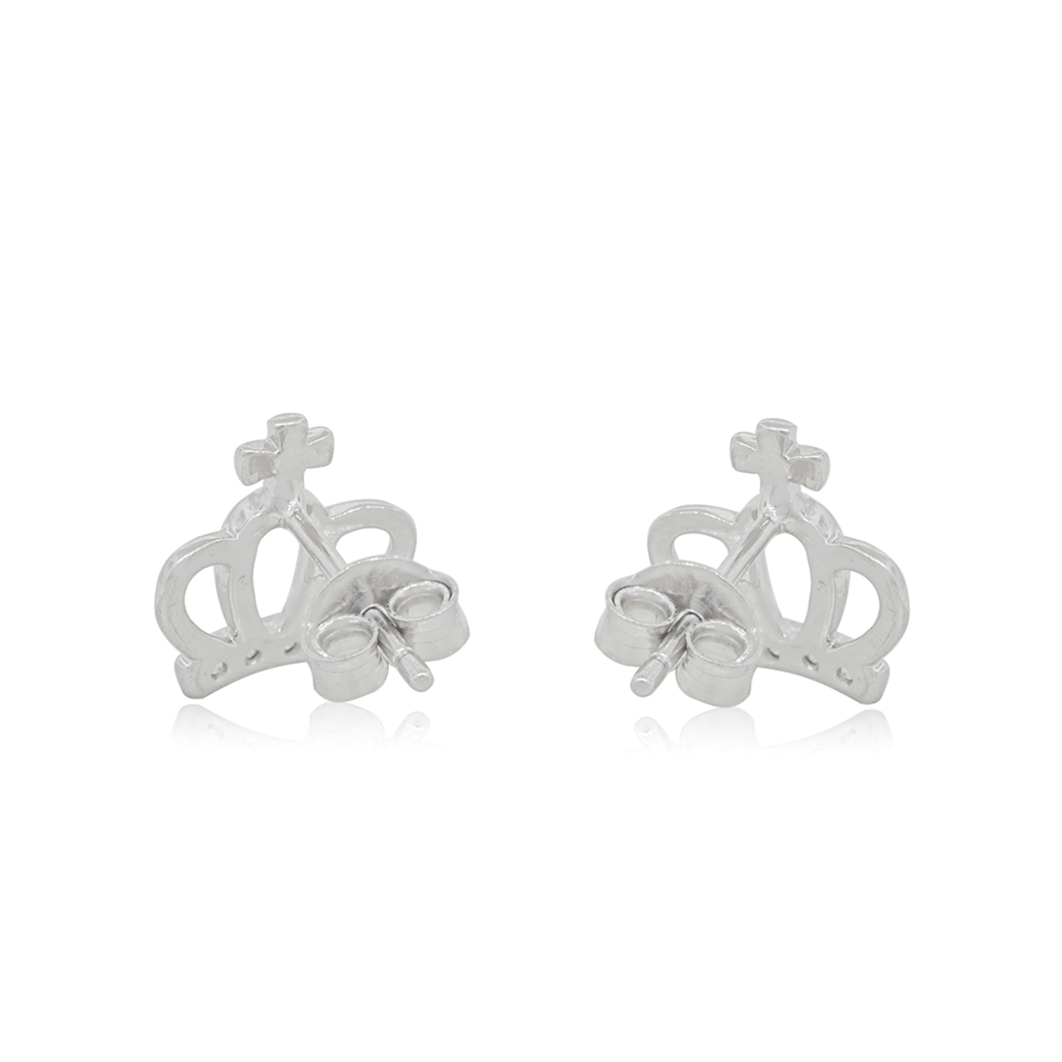 Aros de Plata Esterlina 925 Corona Cruz 3