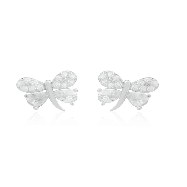Aros de Plata Esterlina 925 Mariposa Circon