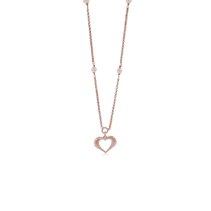 Collar de Plata Esterlina 925 Corazon Rose Revestido en Oro 18kt