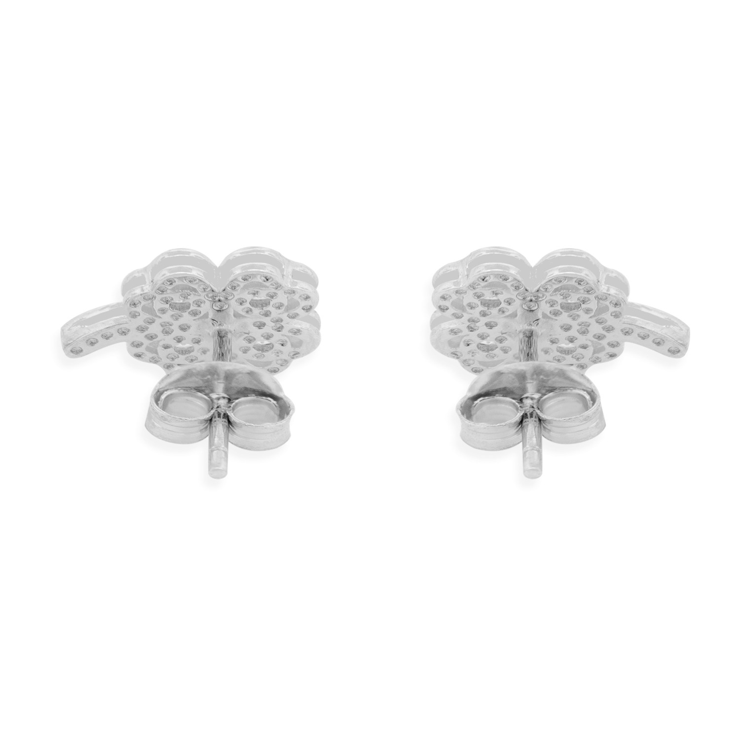 Aros de Plata Esterlina 925 Trebol Circon 3