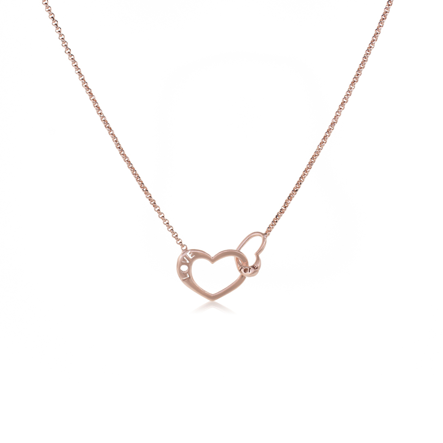 Collar de Plata Esterlina 925 Corazon Rose Revestido en Oro 18kt 1