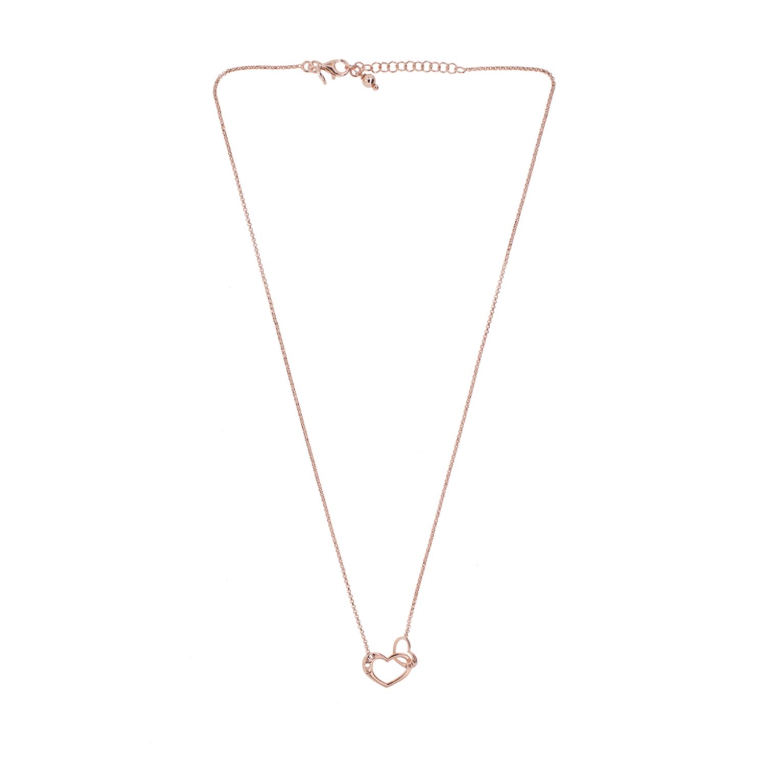 Collar de Plata Esterlina 925 Corazon Rose Revestido en Oro 18kt 3