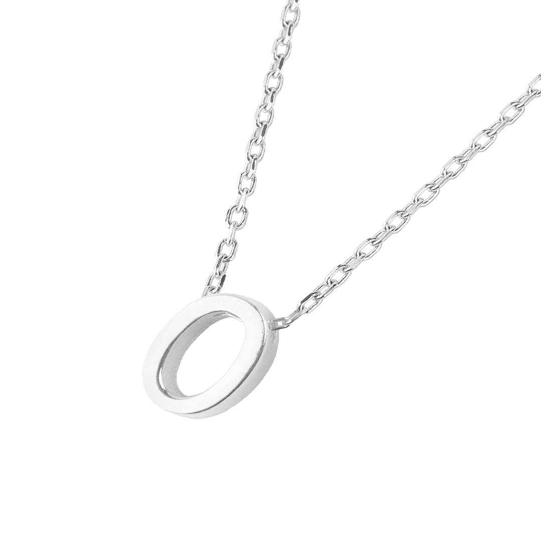 Collar de Plata Esterlina 925 Letra O Lisa 1