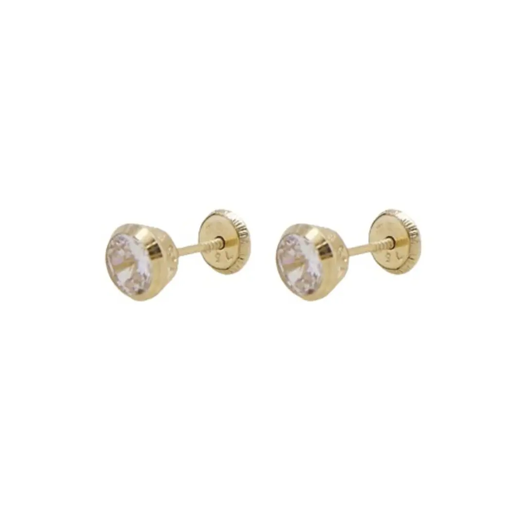 Aros de Oro 9kt Circonita Punto 3mm 2