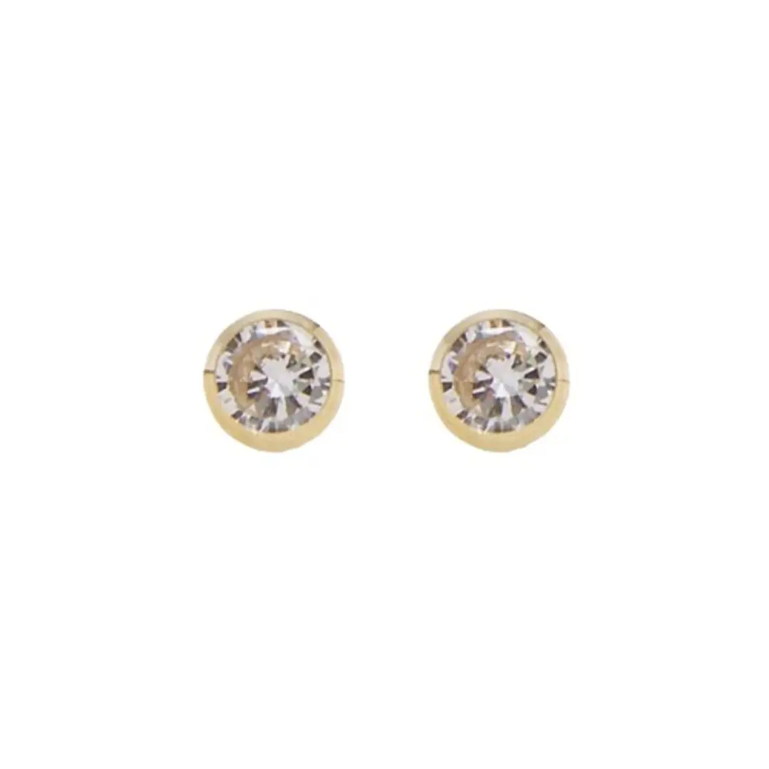 Aros de Oro 9kt Circonita Punto 3mm 1