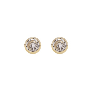 Aros de Oro 9kt Circonita Punto 3mm