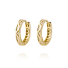 Aros de Oro 18kt Argollas Circon Zigzag