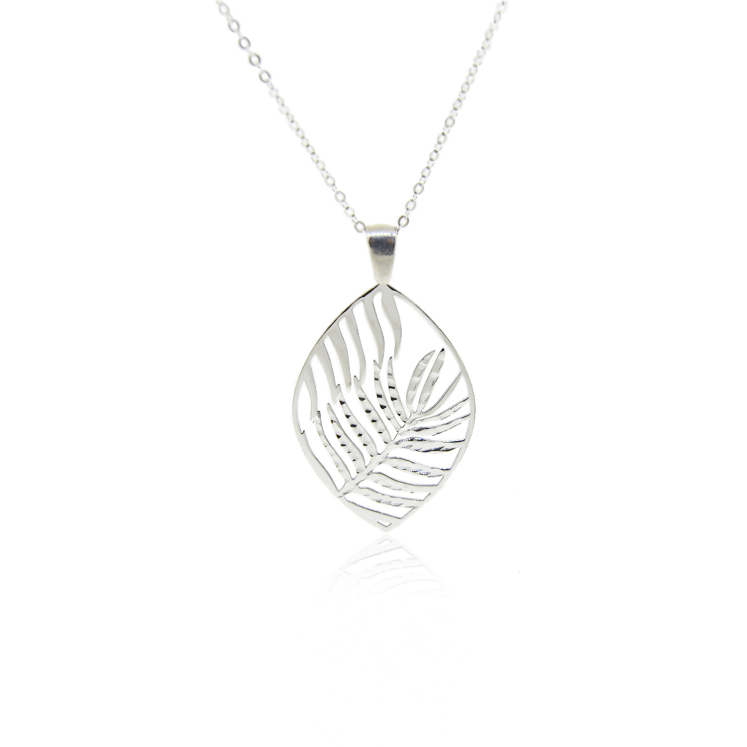 Collar de Plata Esterlina 925 Hoja Filigrama 2