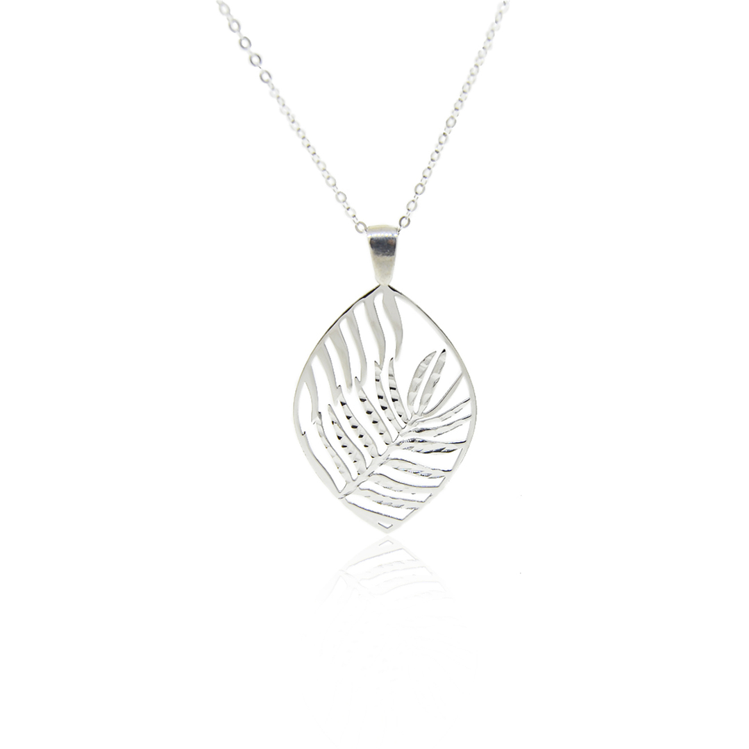 Collar de Plata Esterlina 925 Hoja Filigrama 2